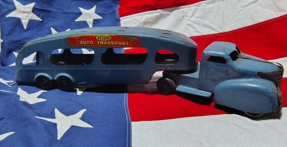 Marx Other - VINTAGE MARX PRESSED STEEL DELUXE AUTO TRANSPORT